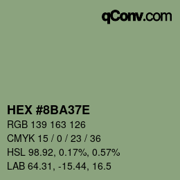 Color code: HEX #8BA37E | qconv.com