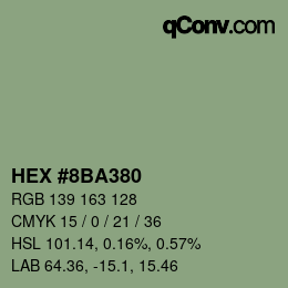 Farbcode: HEX #8BA380 | qconv.com
