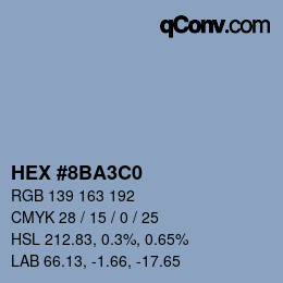 Color code: HEX #8BA3C0 | qconv.com