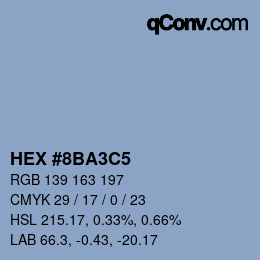 Color code: HEX #8BA3C5 | qconv.com