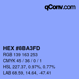 カラーコード: HEX #8BA3FD | qconv.com