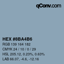 Código de color: HEX #8BA4B6 | qconv.com