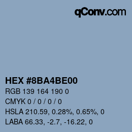 カラーコード: HEX #8BA4BE00 | qconv.com