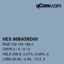 Color code: HEX #8BA5BD00 | qconv.com