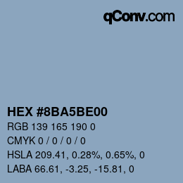 Color code: HEX #8BA5BE00 | qconv.com