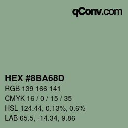 Código de color: HEX #8BA68D | qconv.com