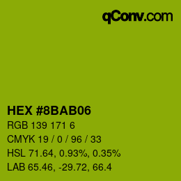Color code: HEX #8BAB06 | qconv.com