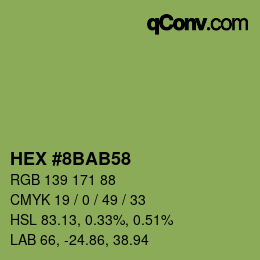 Color code: HEX #8BAB58 | qconv.com