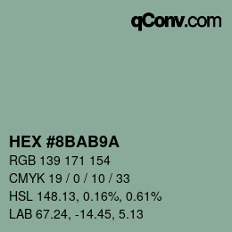 Color code: HEX #8BAB9A | qconv.com
