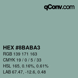 カラーコード: HEX #8BABA3 | qconv.com