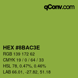 Color code: HEX #8BAC3E | qconv.com