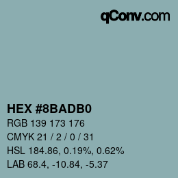 Color code: HEX #8BADB0 | qconv.com