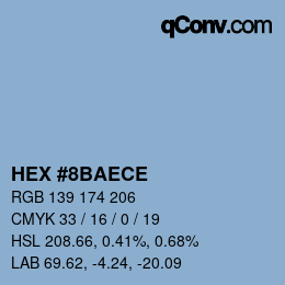 カラーコード: HEX #8BAECE | qconv.com