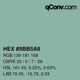 Color code: HEX #8BB5A8 | qconv.com