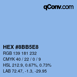 Color code: HEX #8BB5E8 | qconv.com