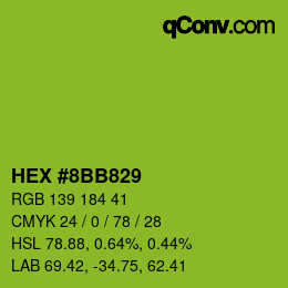 Color code: HEX #8BB829 | qconv.com