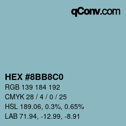 Color code: HEX #8BB8C0 | qconv.com