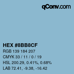 Color code: HEX #8BB8CF | qconv.com