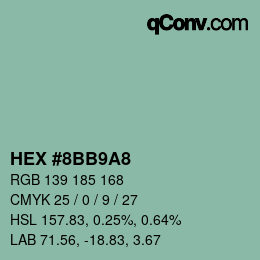 Color code: HEX #8BB9A8 | qconv.com