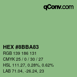 Código de color: HEX #8BBA83 | qconv.com