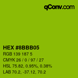 Color code: HEX #8BBB05 | qconv.com