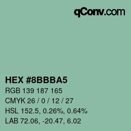 Color code: HEX #8BBBA5 | qconv.com