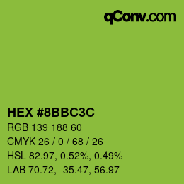 Color code: HEX #8BBC3C | qconv.com