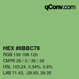 カラーコード: HEX #8BBC78 | qconv.com