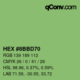 Color code: HEX #8BBD70 | qconv.com