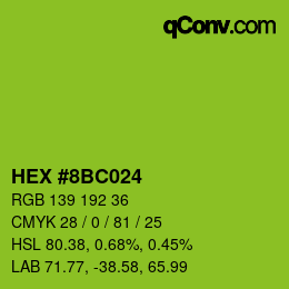 Color code: HEX #8BC024 | qconv.com