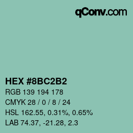 Color code: HEX #8BC2B2 | qconv.com