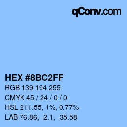Color code: HEX #8BC2FF | qconv.com
