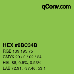 カラーコード: HEX #8BC34B | qconv.com