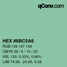 Color code: HEX #8BC5A8 | qconv.com