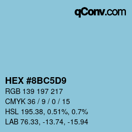 Color code: HEX #8BC5D9 | qconv.com