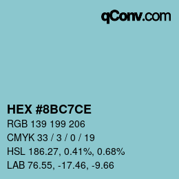 Color code: HEX #8BC7CE | qconv.com