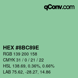 Color code: HEX #8BC89E | qconv.com