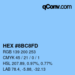 Color code: HEX #8BC8FD | qconv.com