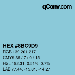 Color code: HEX #8BC9D9 | qconv.com