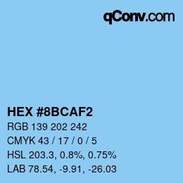 Color code: HEX #8BCAF2 | qconv.com