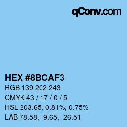 Color code: HEX #8BCAF3 | qconv.com