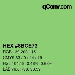 Farbcode: HEX #8BCE73 | qconv.com