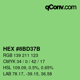 Farbcode: HEX #8BD37B | qconv.com