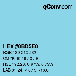 Color code: HEX #8BD5E8 | qconv.com