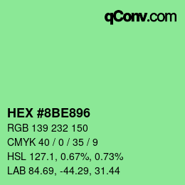 カラーコード: HEX #8BE896 | qconv.com