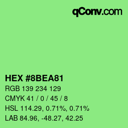 Color code: HEX #8BEA81 | qconv.com
