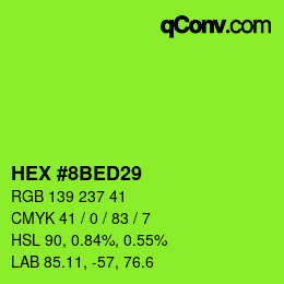 Color code: HEX #8BED29 | qconv.com
