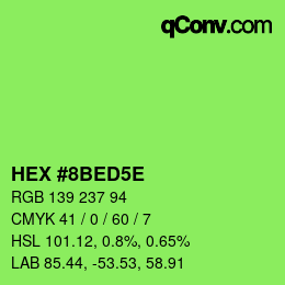 Color code: HEX #8BED5E | qconv.com