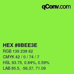 Color code: HEX #8BEE3E | qconv.com