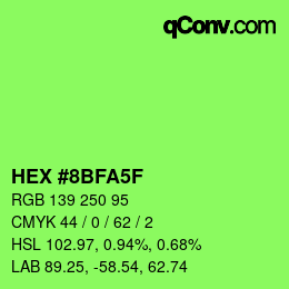Farbcode: HEX #8BFA5F | qconv.com